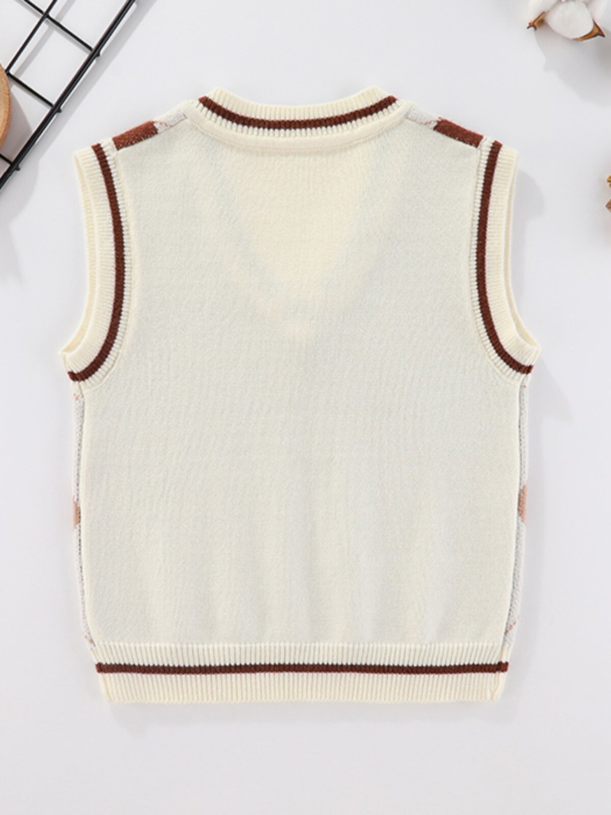 衫2024春秋男童外套儿童马甲线女童学院风宝宝毛衣针织背心中大童