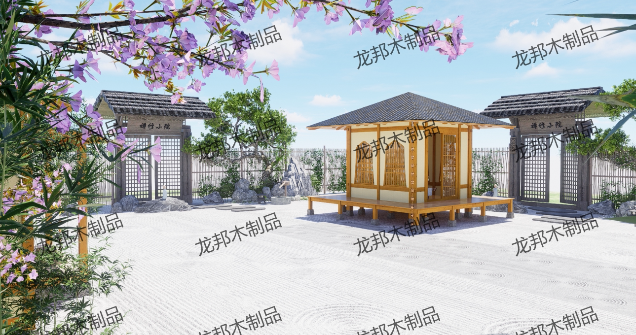 户外日式庭院露营小木屋民宿