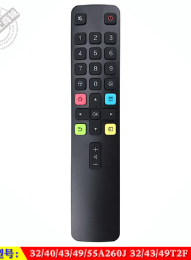 适用于TCL智能32/40/43/49/55A260J 32/43/49T2F L2F电视机遥控器