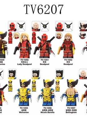 TV6207死侍金刚狼X战警万磁王第三方拼装积木人仔儿童益智玩具