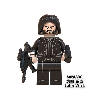 WM830第三方疾速追杀电影系列约翰 威克儿童拼装积木人仔玩具袋装