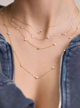 西班牙AGATHA瑷嘉莎经典璀璨系列小金豆银豆法式气质项链礼物女生