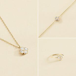 西班牙AGATHA瑷嘉莎幸运四叶花系列项链女 四叶草手链戒指高级感