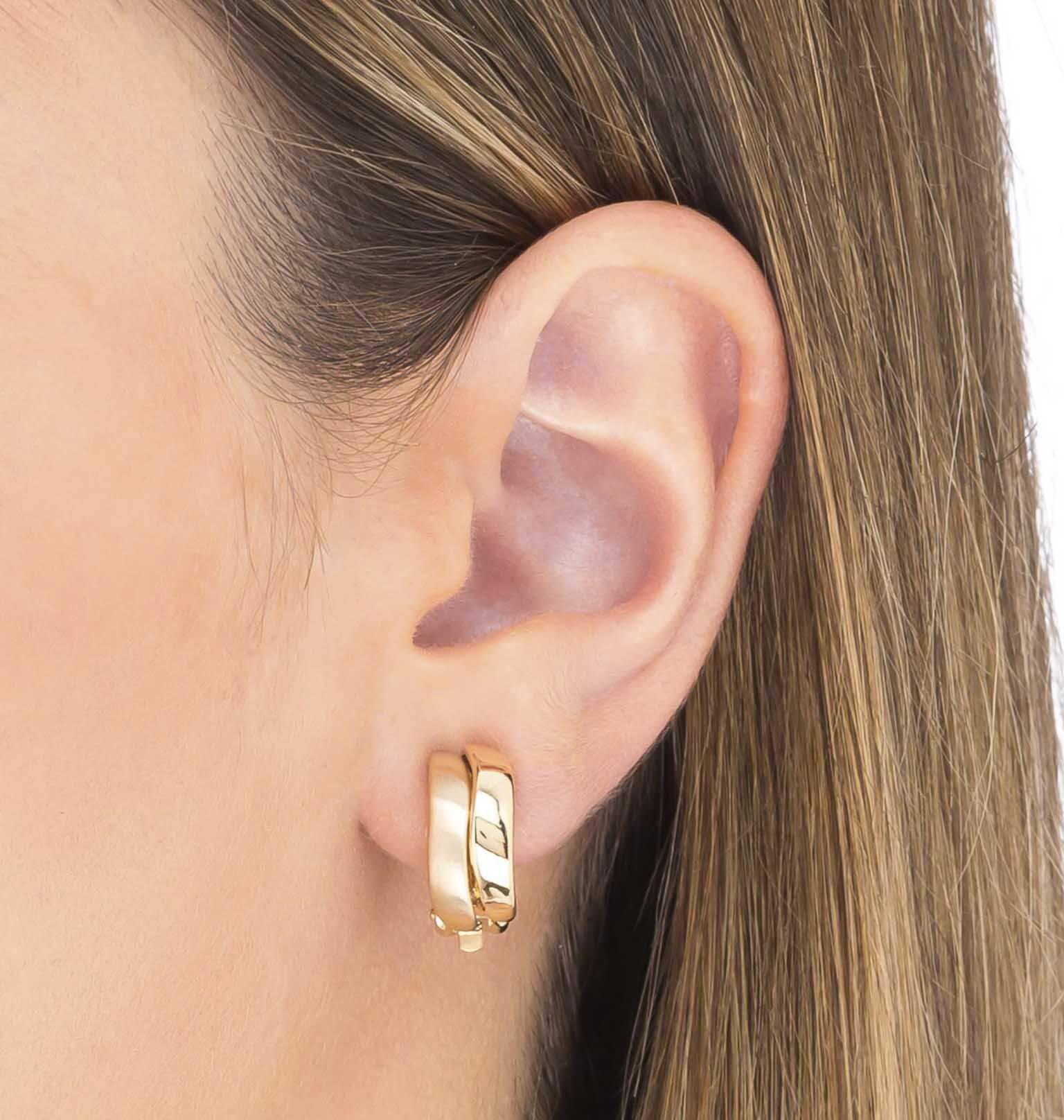 欧洲vidal vidal无耳洞925纯银镀18k金简约高级感 耳夹小众设计感