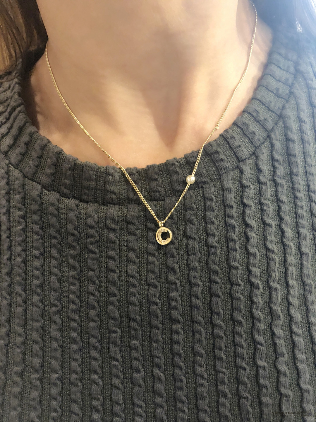 西班牙女士礼物爱心珍珠字母项链