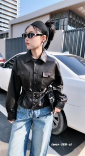 头层绵羊皮夹克外套泡皮机车服同款 真皮皮衣女短款 2025新款