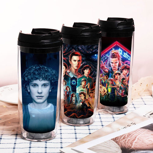 怪奇物语stranger things杯子亚马逊吸管杯周边咖啡奶茶杯隔热水