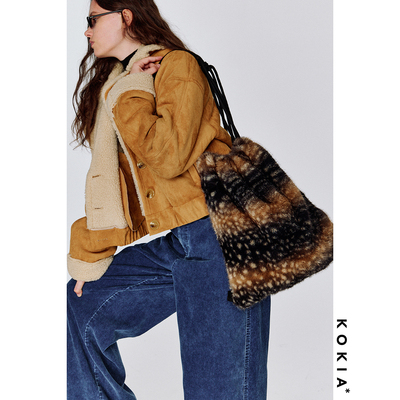 KOKIA小鹿斑比环保皮草斜挎包