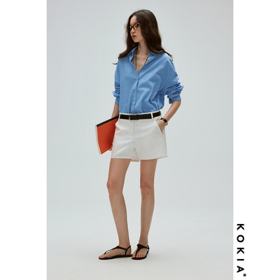 KOKIA棉感休闲直身牛仔短裤