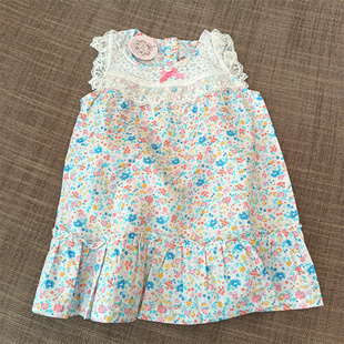 外单出口日本工厂尾货宝宝小童女童连身裙夏款薄全棉小碎花90-104