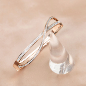 苏瑞瑞小众满钻三层手镯镀金开口钛钢韩版 简约百搭手环轻奢年轻女