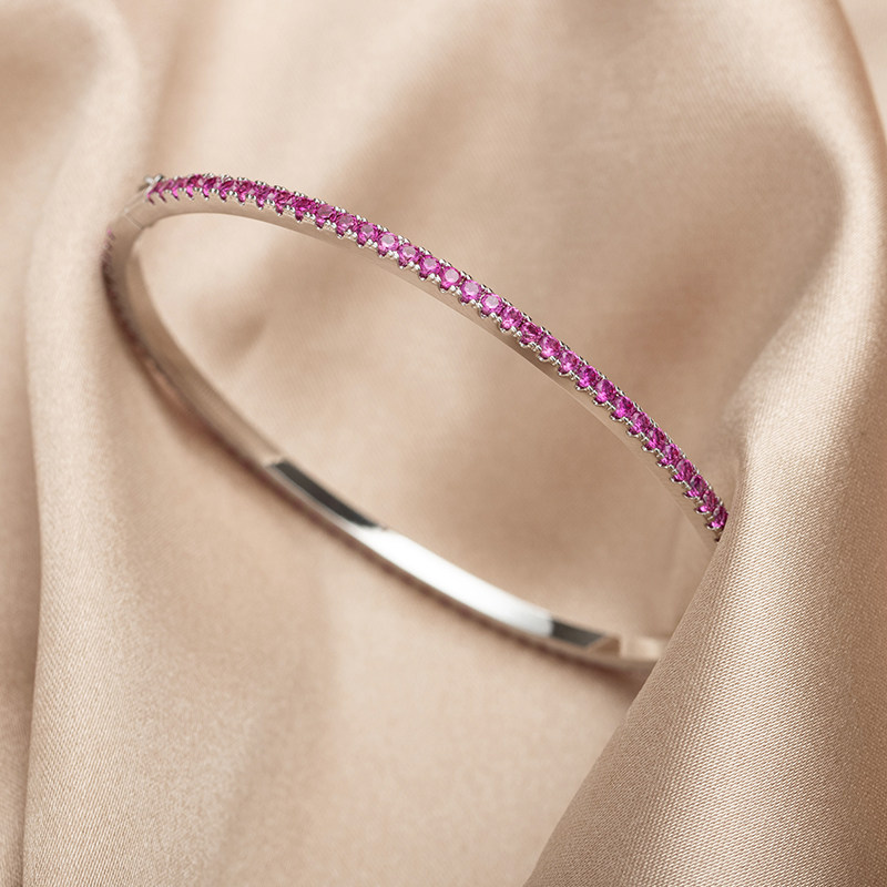 苏瑞瑞时尚精工开口手镯微镶水晶锆石椭圆韩版简约个性百搭送礼物