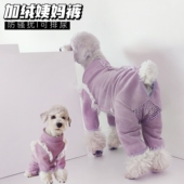 泰旺秋冬加绒加厚狗狗生理裤 防骚扰避孕纯色蕾丝全包四脚衣 姨妈裤