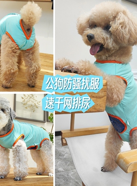 泰旺公狗生理裤公狗防骚扰服背扣可从速干网排尿弹力冰丝薄款背心