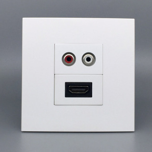 多媒体HDMI2.0插座4K AV双莲花音频 86型暗装 高清带音箱音频面板