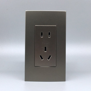灰色120型插座面板小盒插座五孔插头5孔暗装墙壁电源面板扦座5眼
