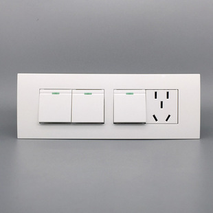 118型开关插座五孔插座带三位开关是5孔加单双控3个开开关面板5眼