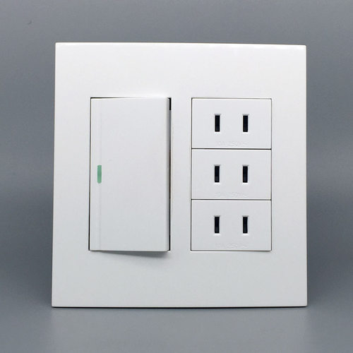 120型开关插座面板 二四六插孔一开单双控开关面板 两孔10A安插座