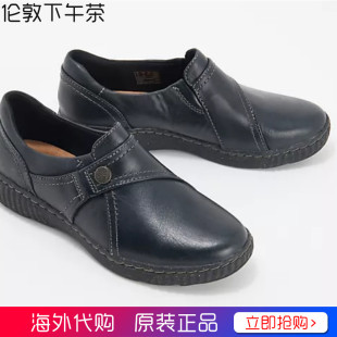 Clarks其乐真皮舒适休闲女鞋防滑搭扣鞋Caroline Pearl代购