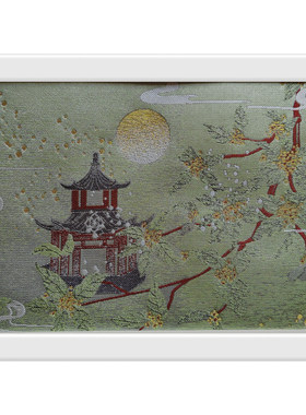 8寸 宋锦唐锦浮光锦手工框画 桌摆 尺寸15.2x20.3厘米