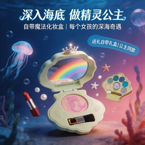 杜莉莎儿童化妆品公主化妆盒套装女孩专用眼影口红彩妆盒生日礼物