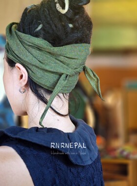 RNRNEPAL原创设计头巾复古纯色发带女摇滚发饰男小众嬉皮头饰发箍
