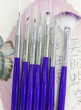 美甲支紫色用品花美甲光疗7 美甲新杆笔画彩绘套笔很好笔刷笔