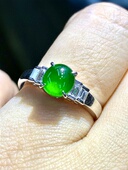 15888亏本卖 钻戒 帝王绿色缅甸老坑冰种翡翠戒指GIA证翡翠7.1mm