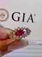 1万多亏本卖GIA证书1克拉缅甸鸽血红宝石钻石戒指18K和Pt铂金镶嵌