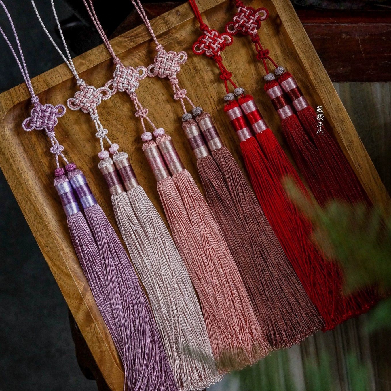 回笼须挂坠流苏 古法手工流苏人丝双色缠头款 苏州非遗保护项目