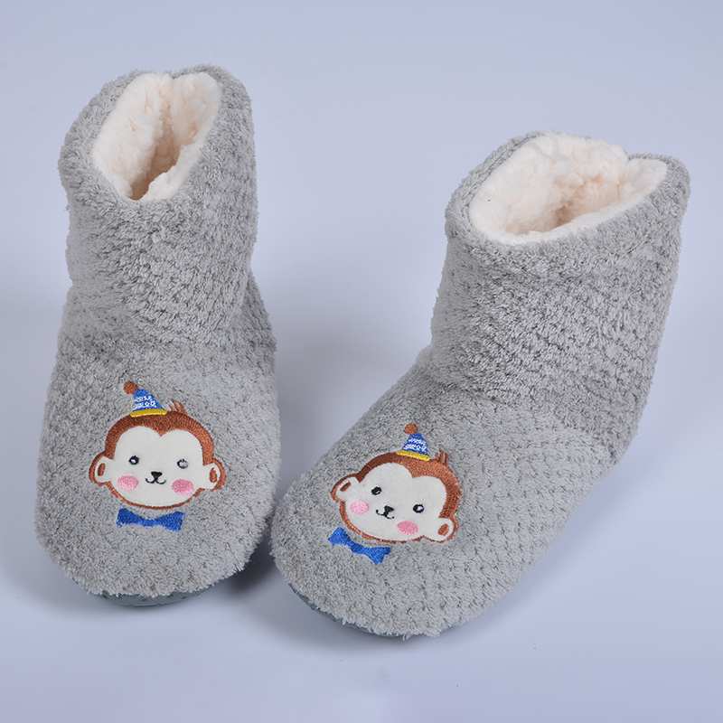 儿童冬季室内家居地板鞋高筒棉靴