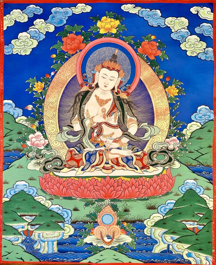 手绘梵巷唐卡装饰画金刚萨埵