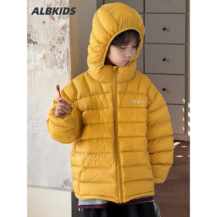 ALBKIDS儿童轻薄款排骨羽绒服男童女童中大童韩版新款白鸭绒外套