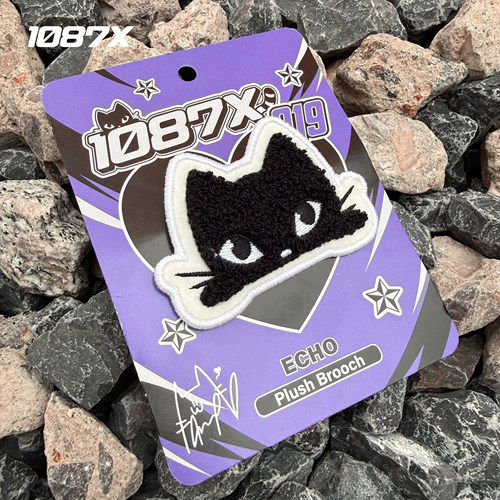 1087X溜溜哥同款高璇联名小猫刺绣毛毡装饰潮流胸针徽章