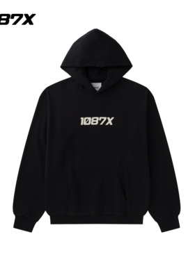 1087X白标 连帽宽松套头长袖卫衣 350克毛圈 男女同款