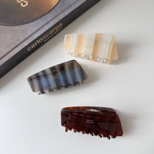 韩国进口新款复古气质几何鲨鱼夹9cm发量少半夹盘发抓夹中号发夹