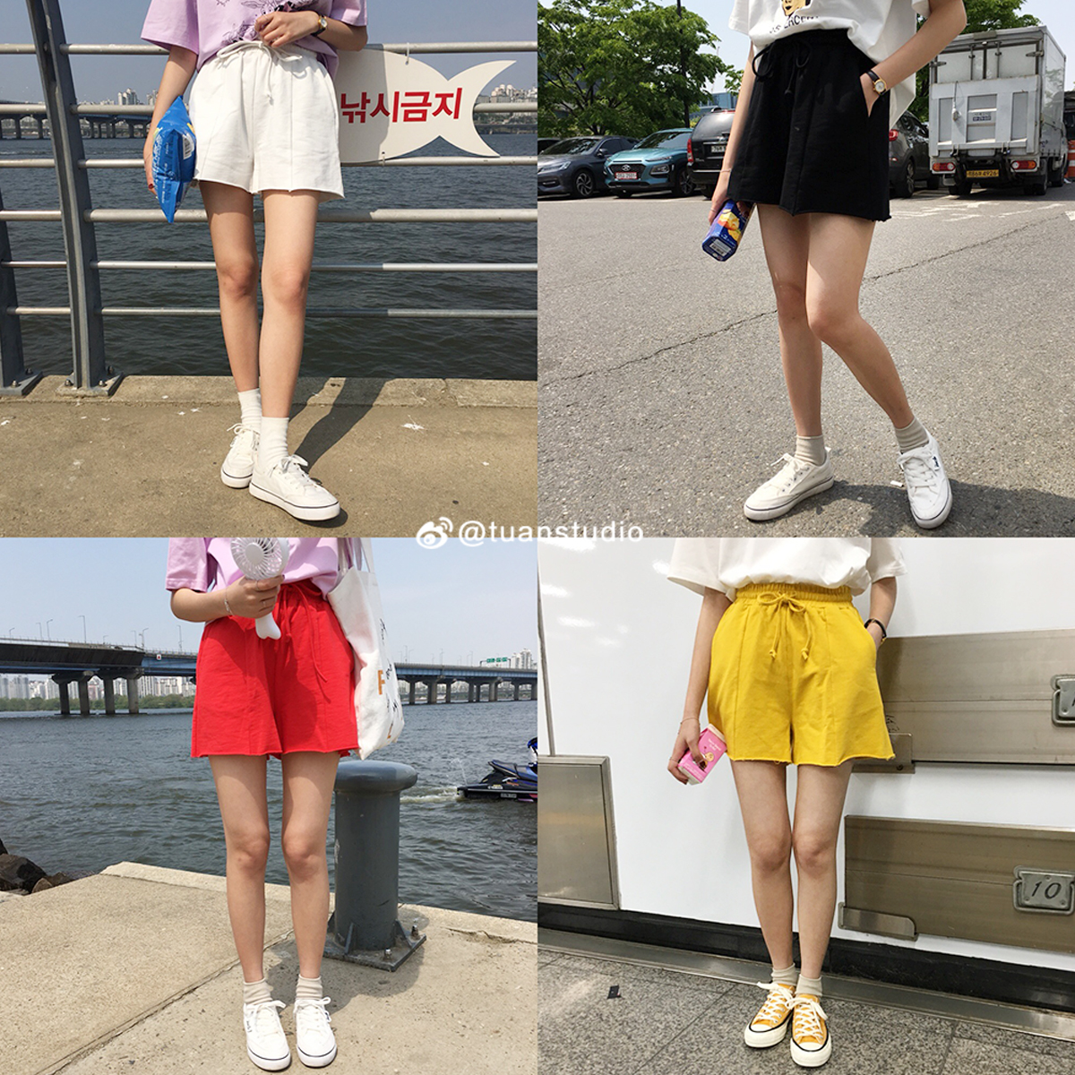 6折清仓 2018短裤女夏天运动裤休闲裤百搭纯色松紧腰宽松短裤女.
