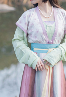 青泠谷【暗香】初唐背子八破晕色裙原创日常汉服