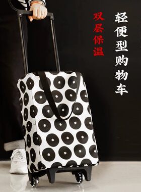 轻便购物袋便携手提车折叠伸缩式家用多功能老年人拉杆车购物车