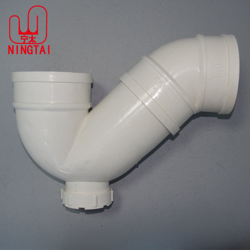PVC 存水弯 135度P型存水弯 排水防臭p弯头带检查 50 75 110 160