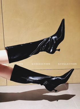 xcollection新品“charm”超尖头长靴小众原创设计师气质优雅