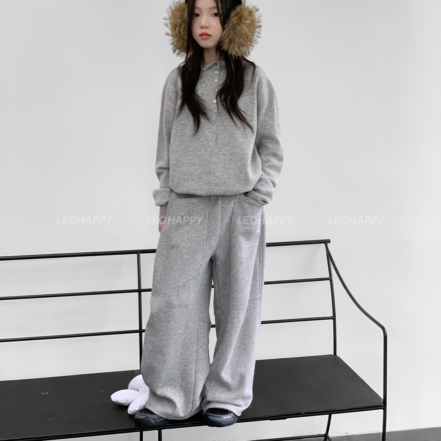 LEOHAPPY儿童裤子女童2026新款秋中大童运动裤休闲卫裤亲子直筒裤图片