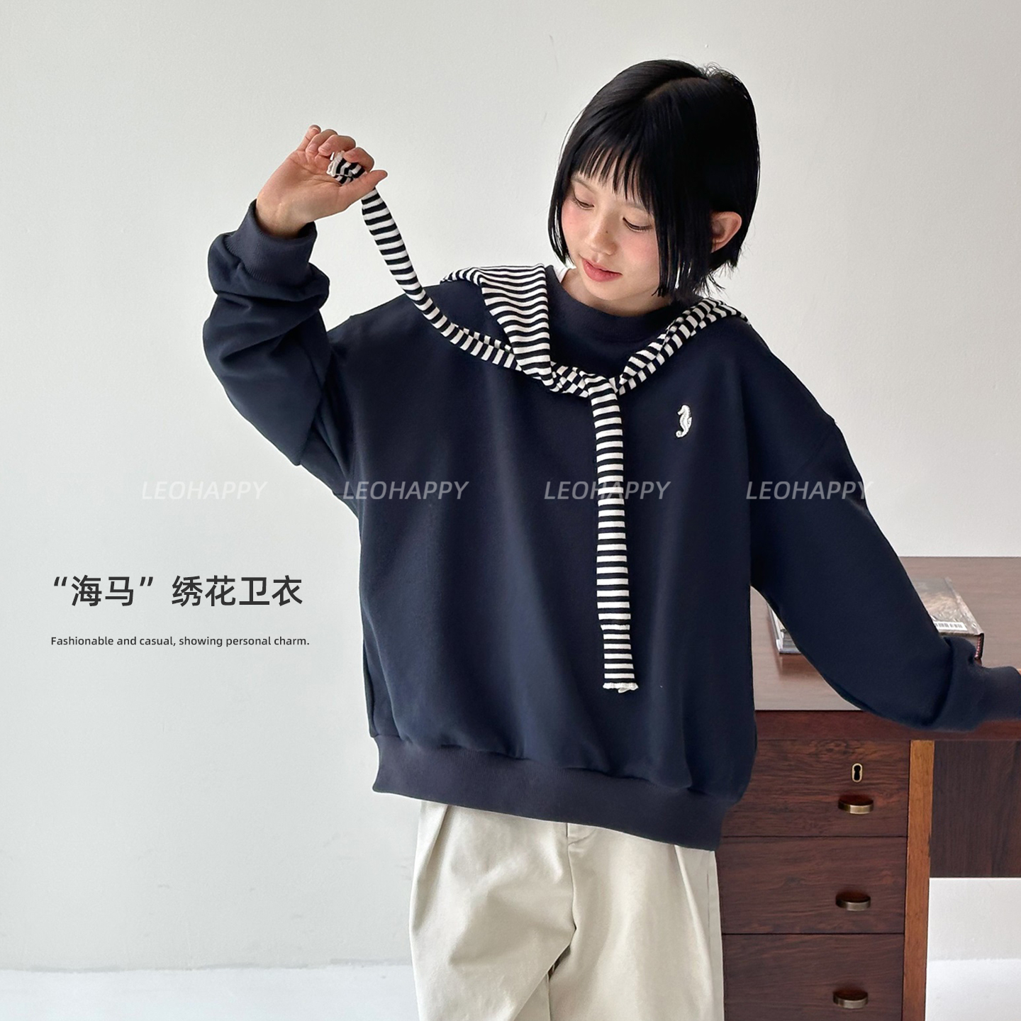 女童卫衣长袖套头衫亲子休闲上衣