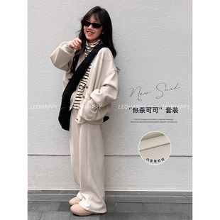 大童休闲两件套 LEOHAPPY女童套装 冬季 新款 儿童针织卫衣奥粒绒卫裤