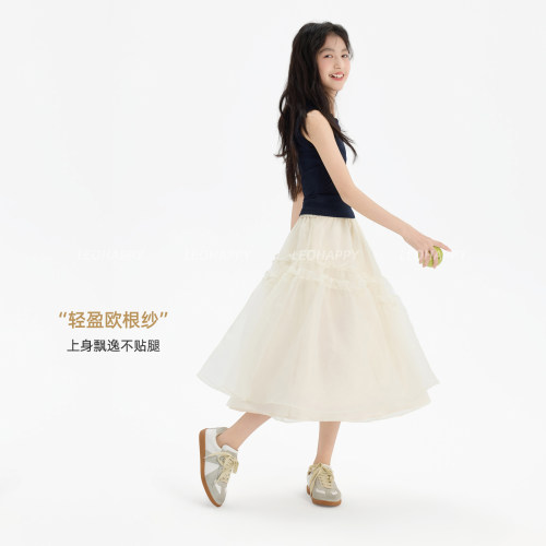 女童半身裙长款欧根纱儿童蓬蓬裙