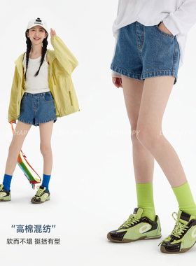 LEOHAPPY女童牛仔短裤夏季儿童裤子女孩休闲裤中大童亲子百搭热裤