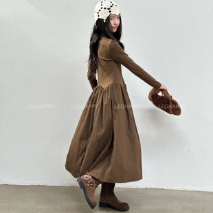 LEOHAPPY女童连衣裙秋季新款儿童裙子拼接A字裙中大童亲子长裙