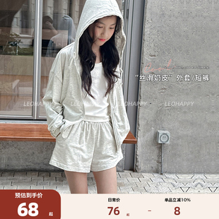 春夏兒童衛(wèi)衣外套短褲 LEOHAPPY女童衛(wèi)衣套裝 外穿大童休閑兩件套N
