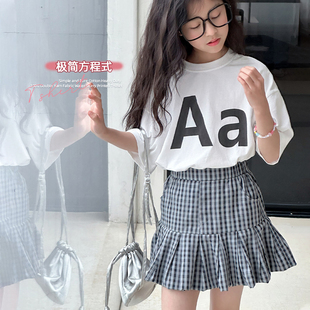 2024新款 leobaby女童短袖 儿童纯棉水浆印花中大童休闲T恤上衣