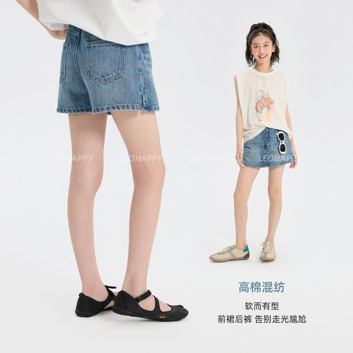 LEOHAPPY女童半身裙夏季儿童牛仔短裤裙薄款中大童裤子百搭短裙